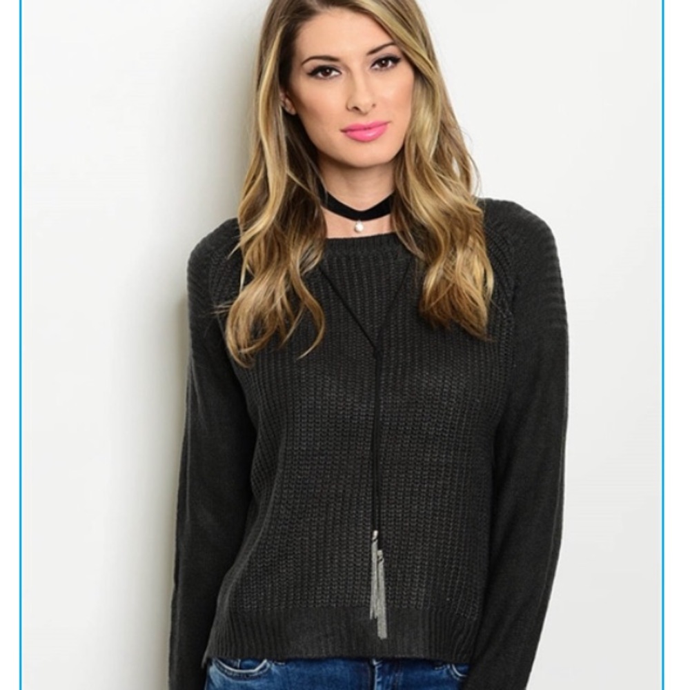 Charcoal Knit Sweater NWT